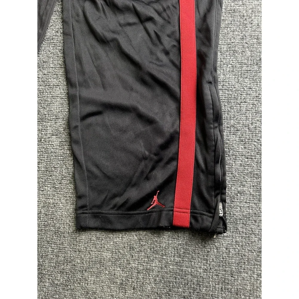 Mens Jordan Dri-FIT Track Pants Black Red Tapered, Size L